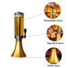Gold 3L LED Light Based Beer Tower Beverage Dispenser with Gel Based SS Ice Tube Stick for Hassle Free Freezing (Colour: Gold) - Image 5
