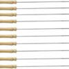 15.5 Inches Wooden Thick Handle Barbeque Grill Paneer Tikka, Kebab, Seekh Barbeque Skewers Non Bending Reusable (Grilling Length: 12 Inches and Wooden Handle Length: 3.5 Inches) - Set of 10 Pieces/Packet - Image 5