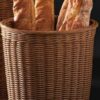 Cylindrical 14cm Wide Polyrattan Basket for Pen Pencil Stationary Holder, French Bread Basket for Organised Storage with Metal Wire - Walnut Brown Colour (Size: 14x14x16cm)(Code: 1018B) - Image 4