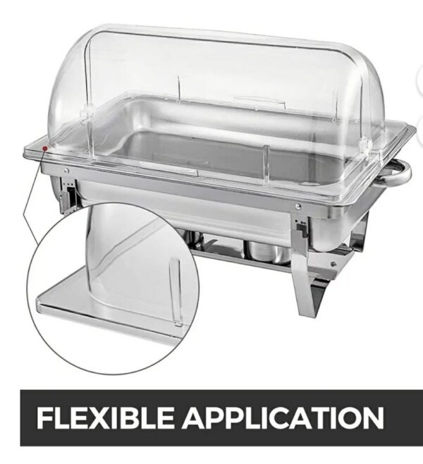 PC Transparent Rectangular Roll Top Lid with Either Side 90 Degrees Opening & Fit Area (Size: Size: 52×32×18cm) - Image 4