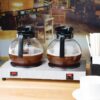 160W Electric Burnomatic Hot Plate Double Burner Coffee Warmer SS Carafe Plate With 2 Compartments - Image 4