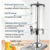 3L Single Tank Heavy Duty Stainless Steel Juice Mocktail Cocktail Beer Beverage Dispenser with Poly Carbonate Transparent See Through Container and SS Ice Stick - Image 4