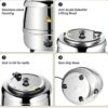 400W Electric 10L Heavy Duty Stainless Steel Commercial Soup Pot Turin Liquid Warmer Hot Pot Heater (Colour: Silver) - Image 3