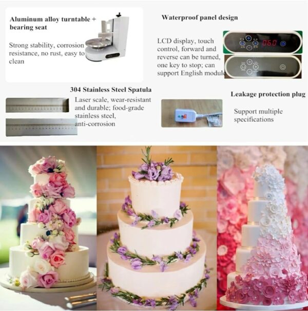 300W Electric Automatic Digital Cake Smoother Machine With 35cm Wide SS Smoothening Base - Image 6