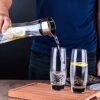 1L Transparent Decanter Bottle/Jug Carafe Dispenser with Silver Chrome Plated Lid - Non Breakable, Scratch Free, Transparent PC Based (Size: 26.5x10.5x26.5cm) - Image 5