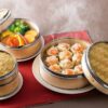 6 Inches Wide SS Ring Bamboo Wooden Round Dimsum Basket with Lid Steamer Box for Steaming Momos, Dumplings, BaoBuns, Mandus (Size: 6 Inches Wide) - Image 5