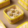 14.5cm Square Shaped Bamboo Wooden Dimsum Basket with Yellow Border and Lid for Steaming Momos, Dumplings, BaoBuns, Mandus (Size: 14.5cm each side) - Image 6