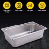 SS 1/4 GN PAN with 15cm Depth (Size: 26.5×16.2cm, Pan Depth: 15cm) - Image 4