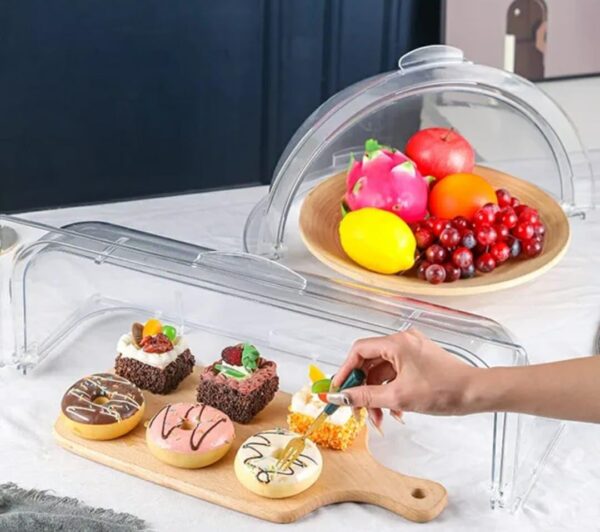 PC Transparent Rectangular Roll Top Lid with Either Side 90 Degrees Opening & Fit Area (Size: Size: 52×32×18cm) - Image 8