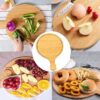 Round Wooden Pizza Bat Food Serving Platter Board Starter Server (Size25cm Wide)
