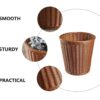 Cylindrical 14cm Wide Polyrattan Basket for Pen Pencil Stationary Holder, French Bread Basket for Organised Storage with Metal Wire - Walnut Brown Colour (Size: 14x14x16cm)(Code: 1018B) - Image 6