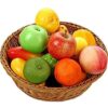 Round 32cm Wide Polyrattan Flower Fruit Vegetable Bread Basket with Metal Wire - Walnut Brown Colour (Size: 32x32x7cm)(Code: 2066A) - Image 6