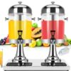 8L+8L Double Tank Heavy Duty Stainless Steel Juice Mocktail Cocktail Beer Beverage Dispenser with Poly Carbonate Transparent See Through Container and SS Ice Stick - Image 5