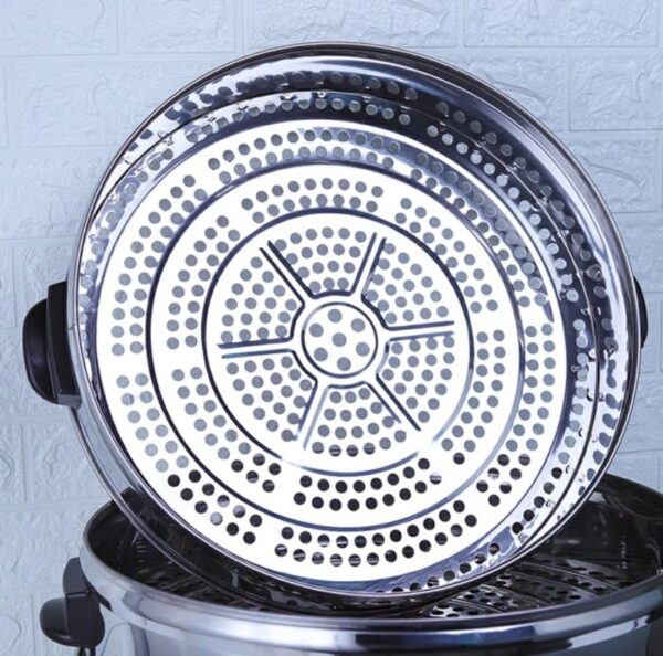 47cm Wide Electric 4 Tier Stainless Steel Corn Rice Vegetables Dimsum Momos Steamer with Lid (Size: 47cm Wide) - Image 6