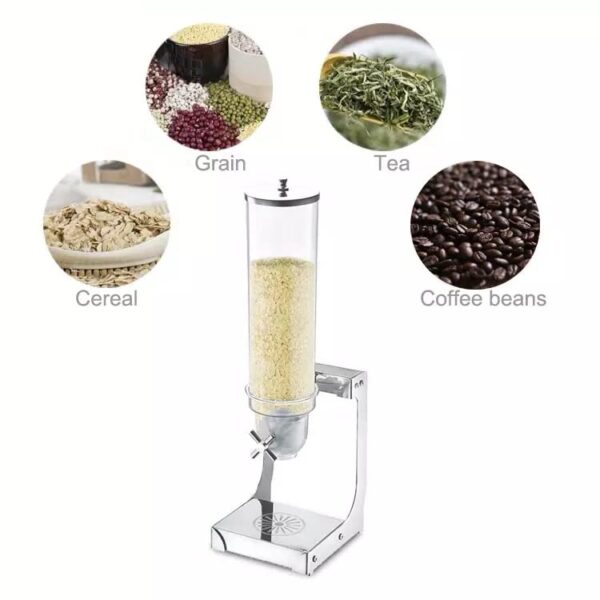 4L Single Tank Heavy Duty Stainless Steel Cereal Cornflakes Oats Grains Dispenser - Image 4