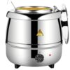 400W Electric 10L Heavy Duty Stainless Steel Commercial Soup Pot Turin Liquid Warmer Hot Pot Heater (Colour: Silver) - Image 4