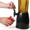 Black 2.5L Beer Tower Beverage Dispenser with Plastic Ice Tube Stick (Colour: Black) - Image 7