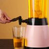 Pink 2.5L Beer Tower Beverage Dispenser with Plastic Ice Tube Stick (Colour: Pink) - Image 5