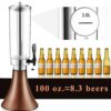 Wooden Brown 3L LED Light Based Beer Tower Beverage Dispenser with Gel Based SS Ice Tube Stick for Hassle Free Freezing (Colour: Wooden Brown) - Image 5