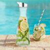 1.1L Self Embossed Design Pattern PC Transparent Decanter Juice/Water Bottle with Silver Cap - Image 6