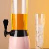 Pink 2.5L Beer Tower Beverage Dispenser with Plastic Ice Tube Stick (Colour: Pink) - Image 6