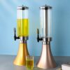 Gold 3L LED Light Based Beer Tower Beverage Dispenser with Gel Based SS Ice Tube Stick for Hassle Free Freezing (Colour: Gold) - Image 8