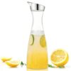 1.1L Self Embossed Design Pattern PC Transparent Decanter Juice/Water Bottle with Silver Cap - Image 7