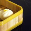 14.5cm Square Shaped Bamboo Wooden Dimsum Basket with Yellow Border and Lid for Steaming Momos, Dumplings, BaoBuns, Mandus (Size: 14.5cm each side) - Image 8