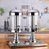 8L+8L Double Tank Heavy Duty Stainless Steel Juice Mocktail Cocktail Beer Beverage Dispenser with Poly Carbonate Transparent See Through Container and SS Ice Stick - Image 6