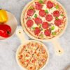 30cm Wide Round Wooden Pizza Bat Food Serving Platter Board Starter Server - Image 4