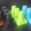 ABS Fibre Based 3 Grids Cylindrical Cup Holder (Colour: Blue) - Image 6