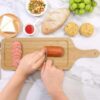 Wooden Rectangle Pizza Bat Multipurpose Food Serving Platter Bat Mezze Platter Board (Size: Big) - Image 7