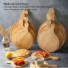 30cm Wide Round Wooden Pizza Bat Food Serving Platter Board Starter Server - Image 8