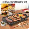 Small Sized Electric Teflon Coated BBQ Grill Smokeless Non-Stick Barbecue Plate Electric Baking Pan - Image 8