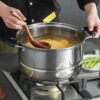 30cm Wide Induction Compatible Based 2 Tier Manual Rice Corn Momo Steamer (Size: 30cm Wide) - Image 9