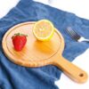 30cm Wide Round Wooden Pizza Bat Food Serving Platter Board Starter Server - Image 6