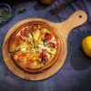 28cm Wide Round Wooden Pizza Bat Food Serving Platter Board Starter Server - Image 5