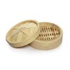 16 Inches Wide Bamboo Wooden Round Dimsum Basket with Lid Steamer Box for Steaming Momos, Dumplings, BaoBuns, Mandus (Size: 16 Inches Wide)