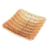 Square 28.5cm Side Polyrattan Flower Fruit Vegetable Bread Platter with Metal Wire - Walnut Brown Colour (Big Size: 28.5x28.5x6.5cm)
