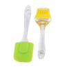 Silicone Spatula & Brush Set Multicolour with Flexible Acrylic Handle and Soft Bristles (Pack Contains 1pc Spatula + 1pc Brush)