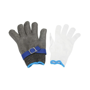 XL Free Size Metal Wired Cut Resistant Protective Chef Gloves with Adjustable Buckle and Inner Soft Gloves for Comfort