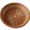 Round 20.5cm Wide Polyrattan Flower Fruit Vegetable Bread Basket with Metal Wire - Walnut Brown Colour (Size: 20.5x20.5x7.5cm) - Image 6