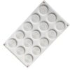 15 Cavity Silicone Based White Spiral Disk Mould for Cakes, Chocolates, Candies, Ice Cubes, Jellos, Soaps, Lotion Bars, Mousse for Baking, Freezing and Setting (Size: 28x18cm)