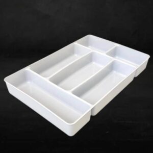 Plastic Cutlery Holder Rack with 6 Compartments (Size: 50x33x6cm)