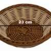 Round 23cm Wide Polyrattan Flower Fruit Vegetable Bread Basket with Metal Wire - Cream with Walnut Brown Mix Colour (Size: 23x23x8cm)(Code: 4003) - Image 2