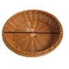 Round 23cm Wide Polyrattan Flower Fruit Vegetable Bread Basket with Metal Wire - Walnut Brown Colour (Size: 23x23x8cm)(Code: 4003) - Image 2