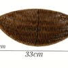 Boat 33x18.5cm Polyrattan Flower Fruit Vegetable Bread Platter Basket with Metal Wire - Walnut Brown Colour (Big Size: 33x18.5x8.5cm) - Image 2