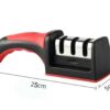 3 Slot Knife Sharpener Stainless Steel, Kitchen Chef Knife Edge Sharpener with Plastic Anti Slip Pad Handle - Image 2