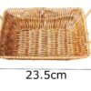 Rectangular 23.5x17.5cm Polyrttan Fruit Vegetable Bread Basket with 2 Sided Firm Gripped Handles with Metal Wire - Walnut Brown Colour (Size: 23.5x17.5x6cm) - Image 2