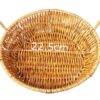 Round 22.5cm Wide Polyrattan Fruit Vegetable Bread Basket with 2 Sided Firm Gripped Handles with Metal Wire - Walnut Brown Colour (Size: 22.5x22.5x7cm) - Image 2